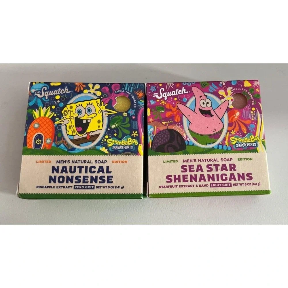 Dr. Squatch SpongeBob Nautical Nonsense & Sea Star Shenanigans Soap - Two Bars